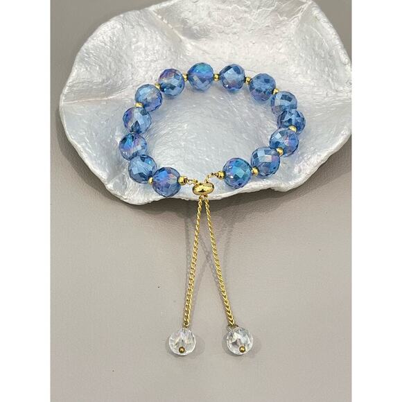 Deep Blue Swarovski Beaded Bracelet - Picture 5 of 16